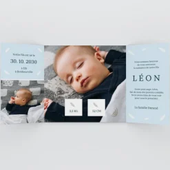 Faire-part Naissance Fille^Planet cards Douceur Plume