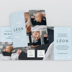 Faire-part Naissance Fille^Planet cards Douceur Plume