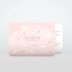 Faire-part Naissance Fille^Planet cards Douceur Plume