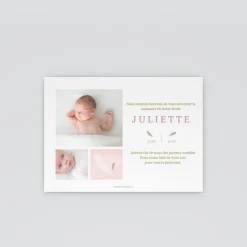 Faire-part Naissance Fille^Planet cards Douceur Plume