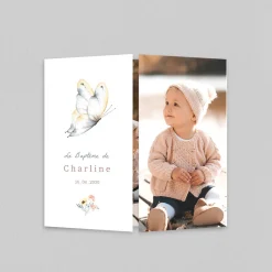 Faire-part Baptême Civil | Faire-part Baptême Champêtre^Planet cards Doux Papillon