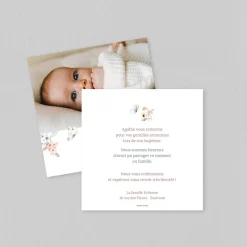 Carte Remerciement Baptême Animaux^Planet cards Doux Papillon
