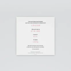 Faire-part Naissance Fille^Planet cards Doux petit coeur