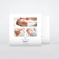 Faire-part Naissance Garçon^Planet cards Doux petit coeur et picto