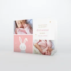 Faire-part Naissance Fille | Faire-part Naissance Animaux^Planet cards Doux petit Lapin Fille