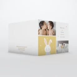 Faire-part Naissance Animaux | Faire-part Naissance Jumeaux^Planet cards Doux petit Lapin Jumeaux