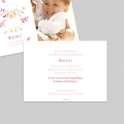 Carte Remerciement Baptême Animaux | Carte Remerciement Baptême Garçon^Planet cards Doux Petit Mouton