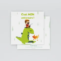 Carte Invitation Anniversaire Enfant Garçon^Planet cards Dragon et chevalier