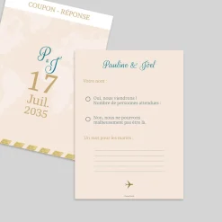 Coupon-réponse Mariage^Planet cards Embarquement Imminent