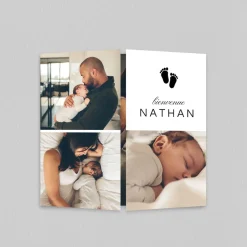 Faire-part Naissance Garçon^Planet cards Empreintes Petits Pieds