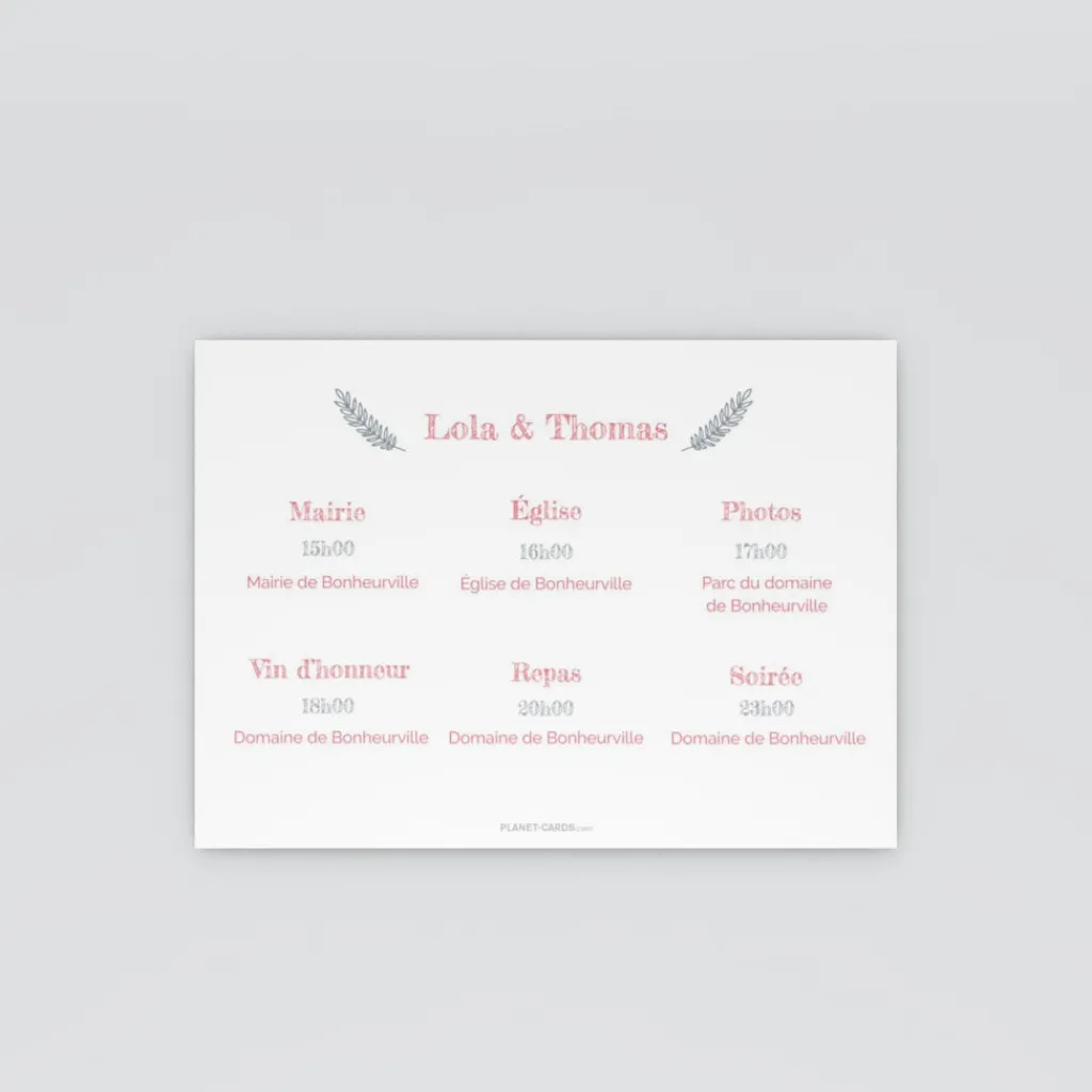Programme De Mariage^Planet cards Enfants Mariage