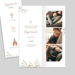 Faire-part Baptême Original^Planet cards Entouré De Douceur