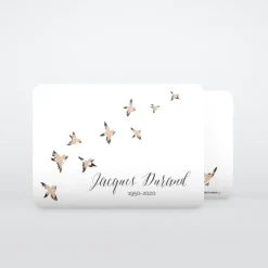 Carte Remerciement Décès | Faire-part Décès^Planet cards Envolée d'oiseaux
