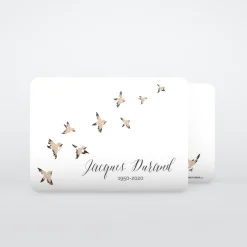 Carte Remerciement Décès | Faire-part Décès^Planet cards Envolée d'oiseaux