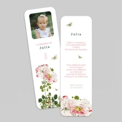 Faire-part Baptême Civil | Faire-part Baptême Original^Planet cards Estampe Papillons et Pivoine
