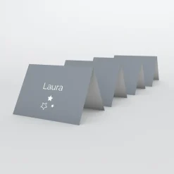 Marque-place Baptême^Planet cards Etoiles et cadre