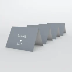 Marque-place Baptême^Planet cards Etoiles et cadre