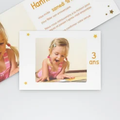 Carte Invitation Anniversaire Enfant Fille^Planet cards Etoiles jaunes