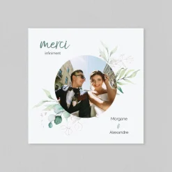 Carte Remerciement Mariage Champêtre^Planet cards Eucalyptus Chic