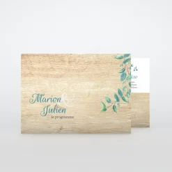 Programme De Mariage^Planet cards Eucalyptus Et Bois