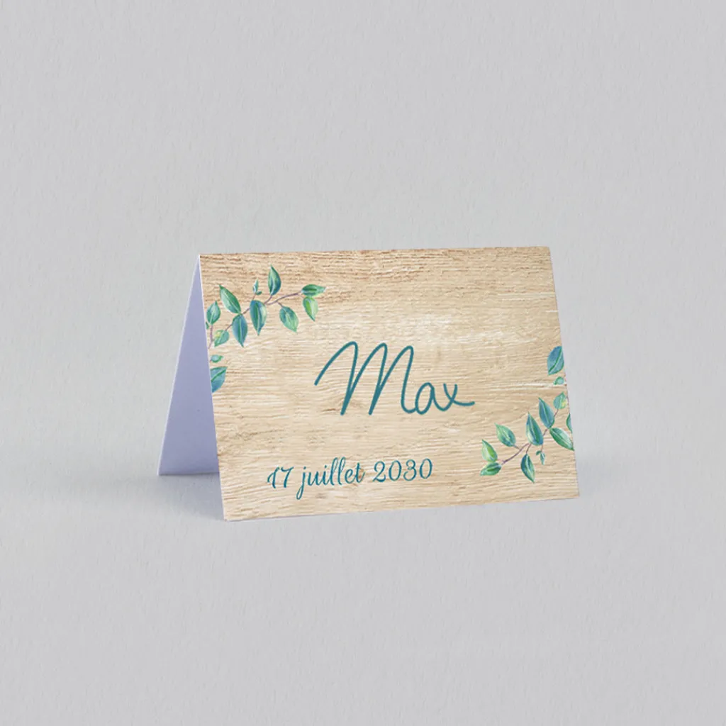 Marque-place Mariage^Planet cards Eucalyptus Et Bois