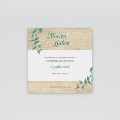 Save The Date^Planet cards Eucalyptus Et Bois