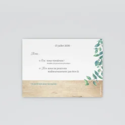 Coupon-réponse Mariage^Planet cards Eucalyptus Et Bois