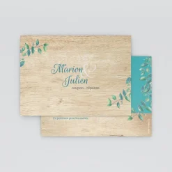 Coupon-réponse Mariage^Planet cards Eucalyptus Et Bois