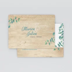 Coupon-réponse Mariage^Planet cards Eucalyptus Et Bois