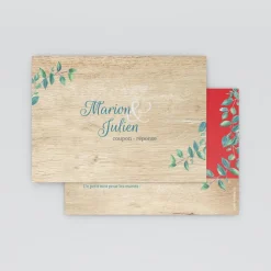 Coupon-réponse Mariage^Planet cards Eucalyptus Et Bois