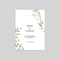 Faire-part Mariage Dorure | Faire-part Mariage Champêtre^Planet cards Eucalyptus et dorure