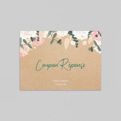 Coupon-réponse Mariage^Planet cards Eucalyptus et Hortensia