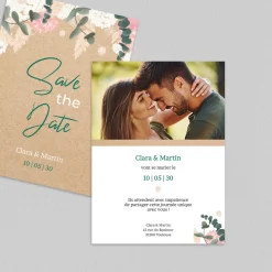 Save The Date^Planet cards Eucalyptus et Hortensia