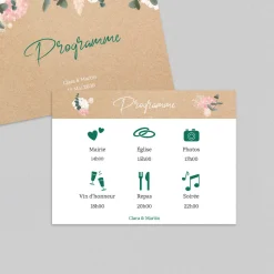 Programme De Mariage^Planet cards Eucalyptus et Hortensia