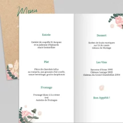 Menu De Mariage^Planet cards Eucalyptus et Hortensia