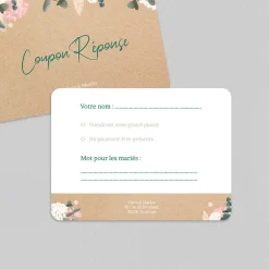 Coupon-réponse Mariage^Planet cards Eucalyptus et Hortensia