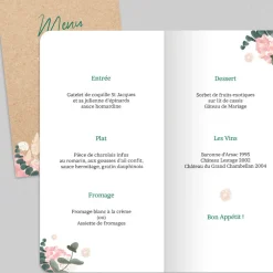 Menu De Mariage^Planet cards Eucalyptus et Hortensia