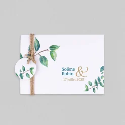 Faire-part Mariage Champêtre | Gamme Complète^Planet cards Eucalyptus Et Or