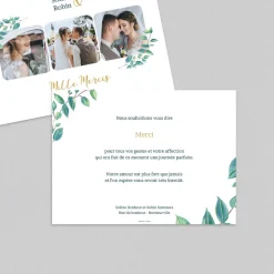 Carte Remerciement Mariage Champêtre^Planet cards Eucalyptus Et Or