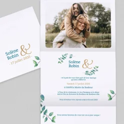Faire-part Mariage Champêtre | Gamme Complète^Planet cards Eucalyptus Et Or