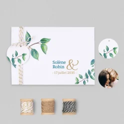 Faire-part Mariage Champêtre | Gamme Complète^Planet cards Eucalyptus Et Or