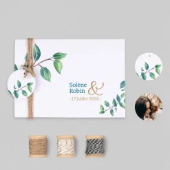 Faire-part Mariage Champêtre | Gamme Complète^Planet cards Eucalyptus Et Or