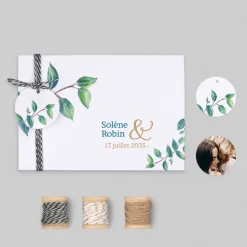 Faire-part Mariage Champêtre | Gamme Complète^Planet cards Eucalyptus Et Or