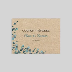 Coupon-réponse Mariage^Planet cards Eucalyptus Kraft