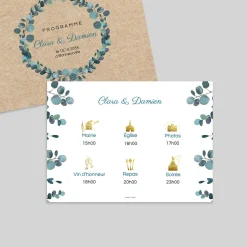 Programme De Mariage^Planet cards Eucalyptus Kraft