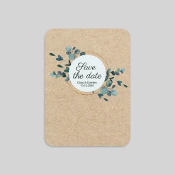 Save The Date^Planet cards Eucalyptus Kraft