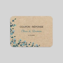 Coupon-réponse Mariage^Planet cards Eucalyptus Kraft