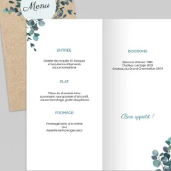 Menu De Mariage^Planet cards Eucalyptus Kraft