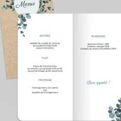 Menu De Mariage^Planet cards Eucalyptus Kraft
