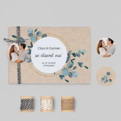 Faire-part Mariage Champêtre | Gamme Complète^Planet cards Eucalyptus Kraft